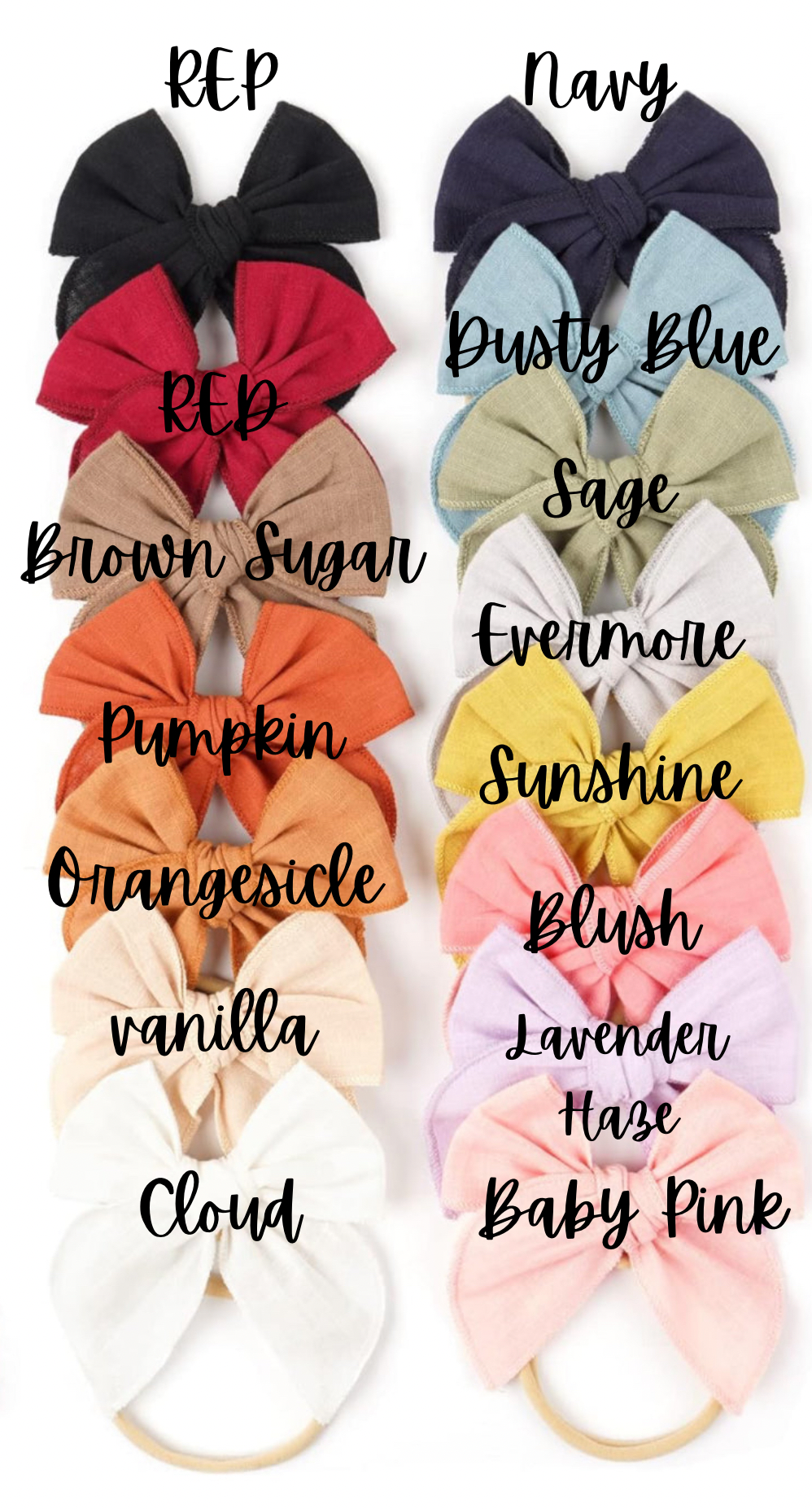 Personalized Linen Fable Bows on Nude Nylon