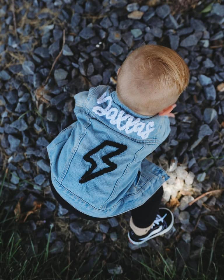 Custom Light Wash Jean Jacket for Toddler