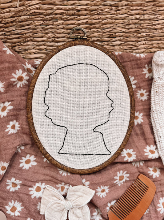 Custom Hand Embroidered Silhouette Hoop