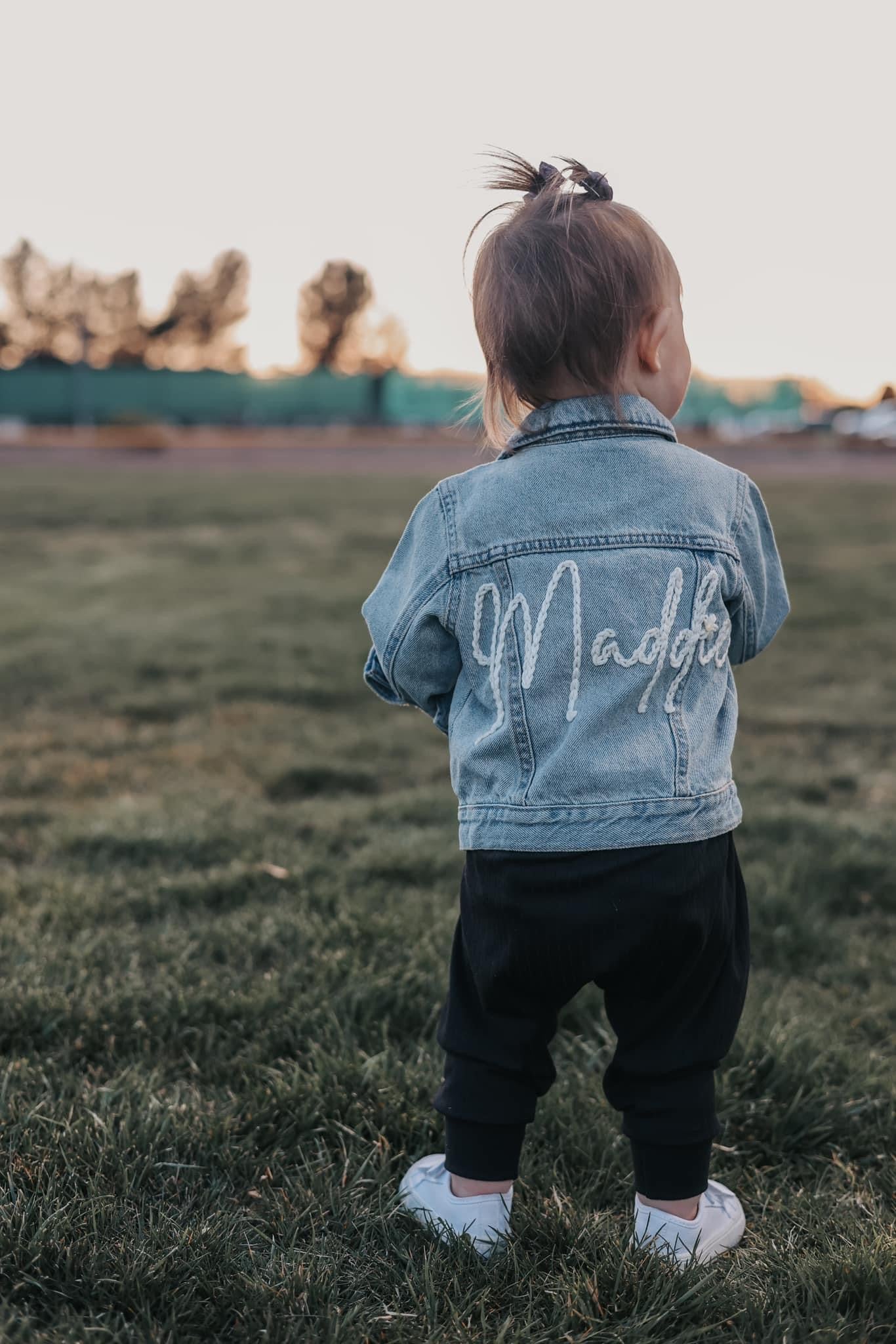 Custom Light Wash Jean Jacket for Baby