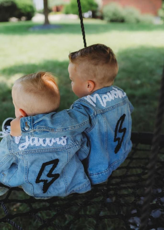 Custom Light Wash Jean Jacket for Toddler